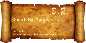 Durai Róbert névjegykártya