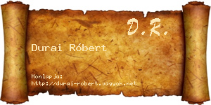 Durai Róbert névjegykártya